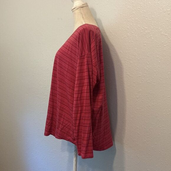 Athleta Pink & Red Striped Cloudlight Stratus Striped Top Size 1X - Picture 4 of 8
